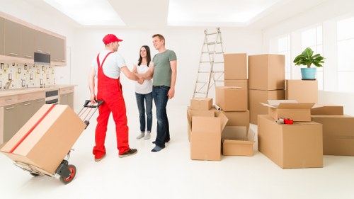 A professional removals team maintaining a tidy and safe work area